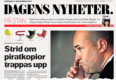 Dagens Nyheter p 1 Sep. 17th 2009