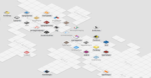 Web Trend Map typografisch und interaktiv