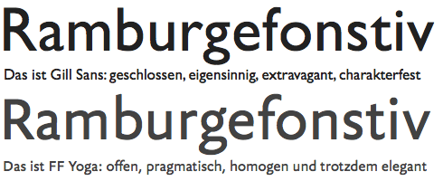 Gill Sans vs. FF Yoga Sans