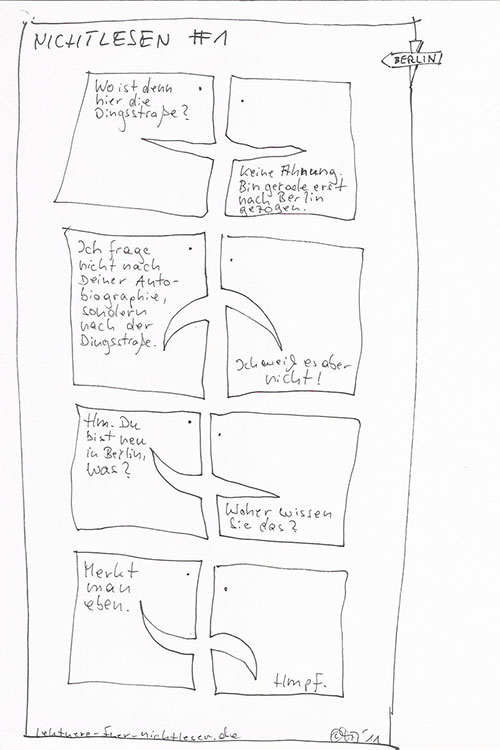 Nichtlesen-Comic Nº 1 »Dingsstraße«