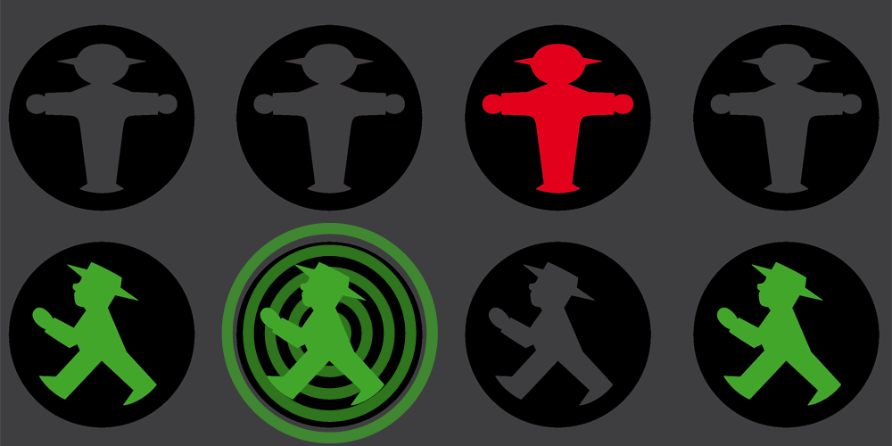 Ampelmännchen Grün blinkt