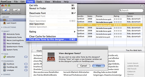 FontCase erweitern mit Plug-ins