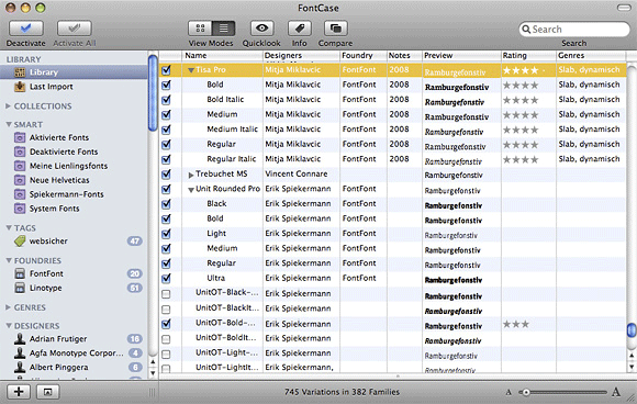 flexibel Fonts verwalten mit FontCase