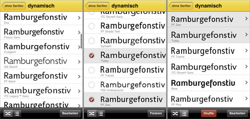 FontShuffle 1.1 mit 2 Ansichten