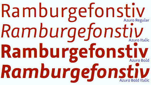 FontShop: Schnitte der Azuro von Georg Seifert