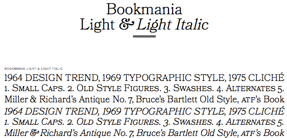 Bookmania: Light-und-Light-Italic-Schnitt