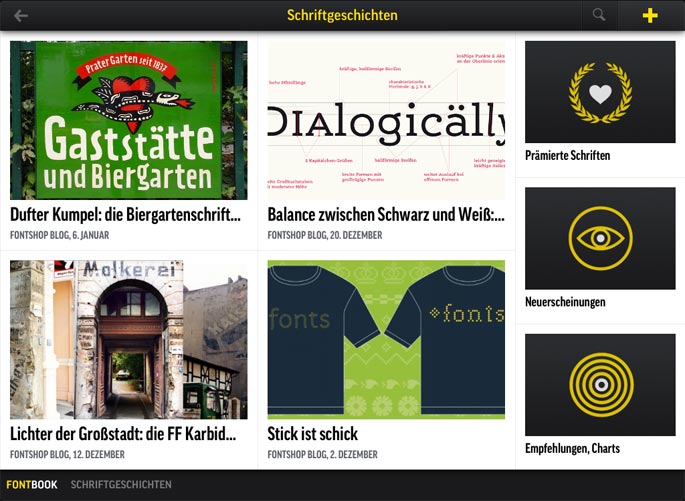 FontBook 2.0: News und Trends Einstiegsseite