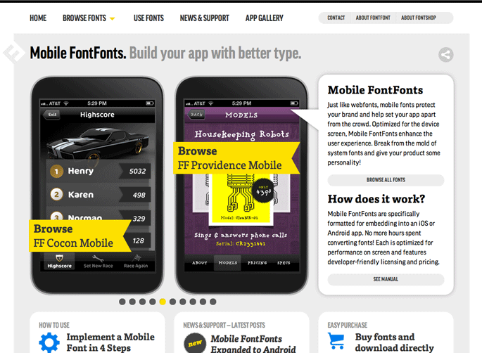 mobile FontFonts for Android@fontsho.com