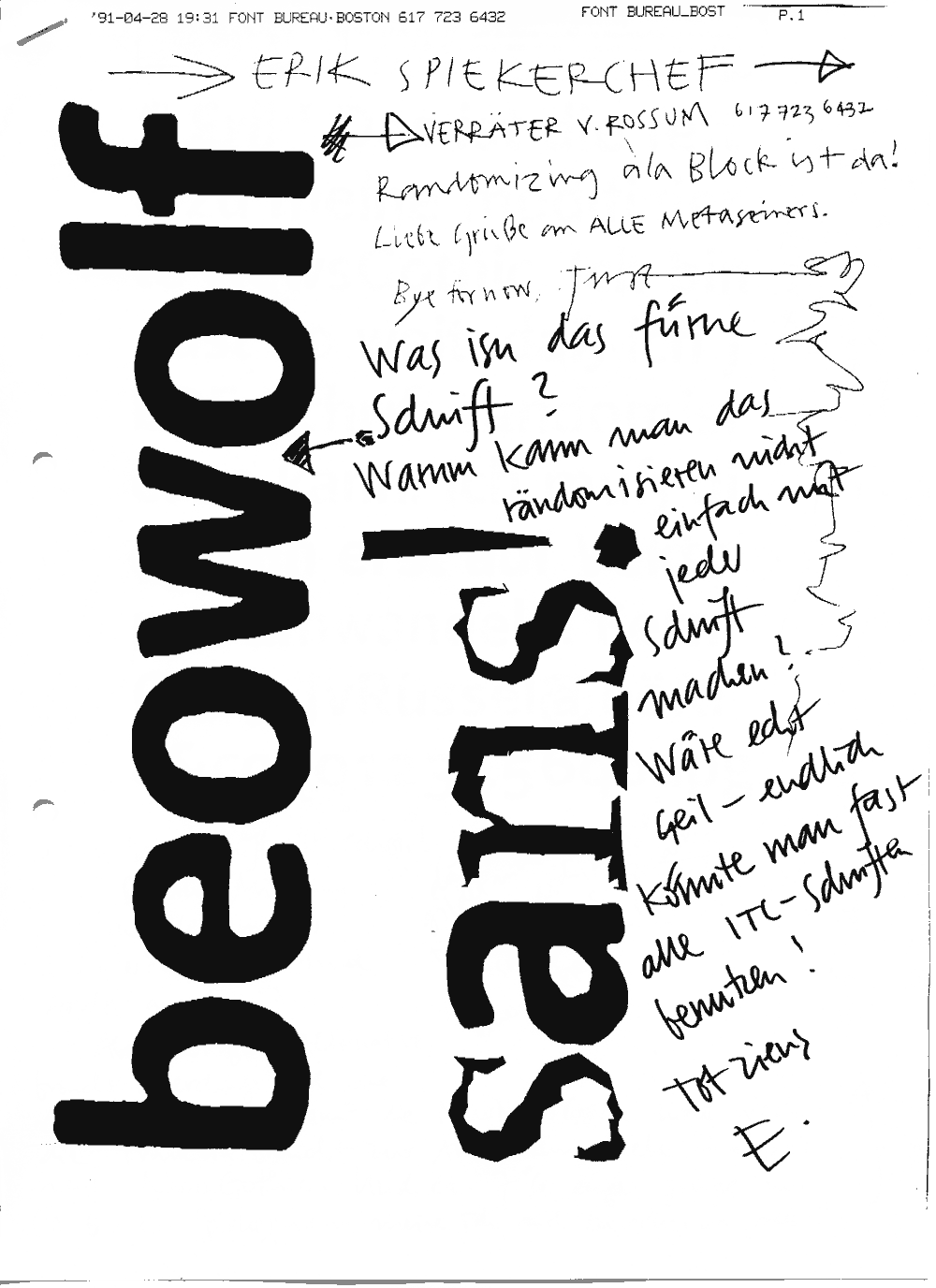 Beowolf-Fax Entdeckung des Random Effekts