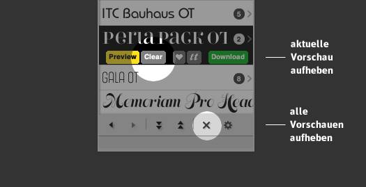 Schriftmuster rückgängig machen