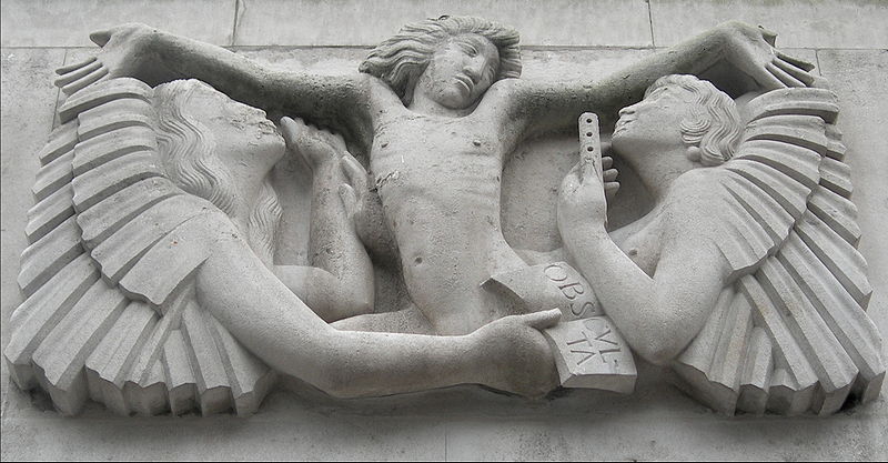 800px-Eric Gill: Ariel_between_Wisdom_and_Gaiety Wikipedia