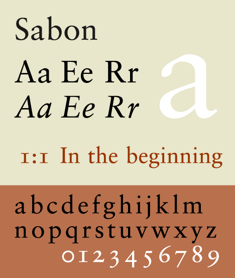 FontShop: Schriftmuster Sabon, Tschichold (James Hood)