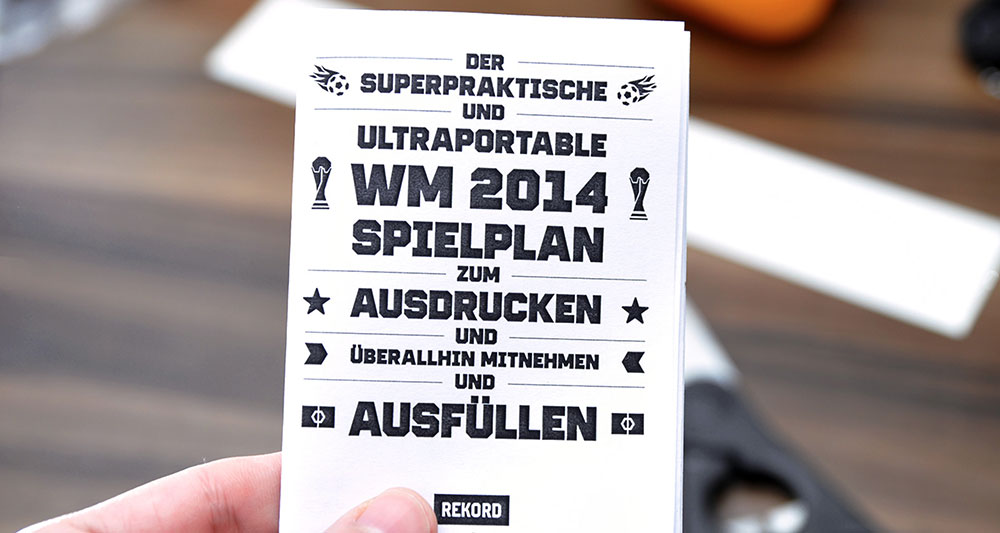 WM-Spielplan 214 zum Selberbasteln